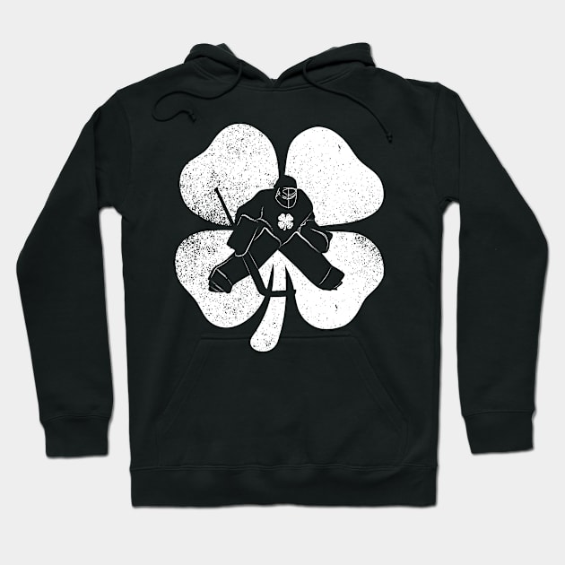 Hockey Player Shamrock Clover Funny St Patricks Day Hoodie by trendingoriginals